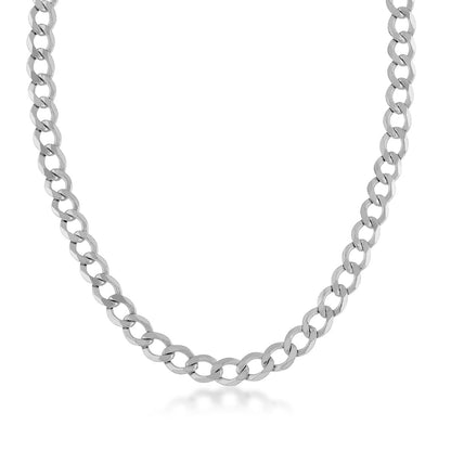 7mm 24-inch Curb Chain in Sterling Silver
