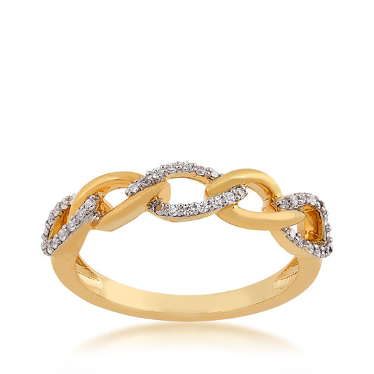 1/8 ct. tw. Diamond Marquise Link Ring in 10K Yellow Gold