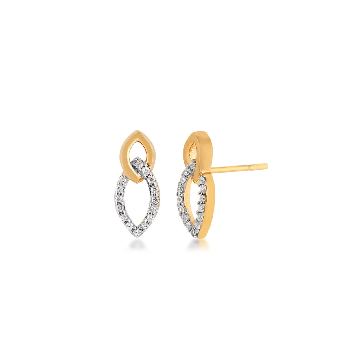 1/8 ct. tw. Diamond Marquise Link Drop Earrings in 10K Yellow Gold