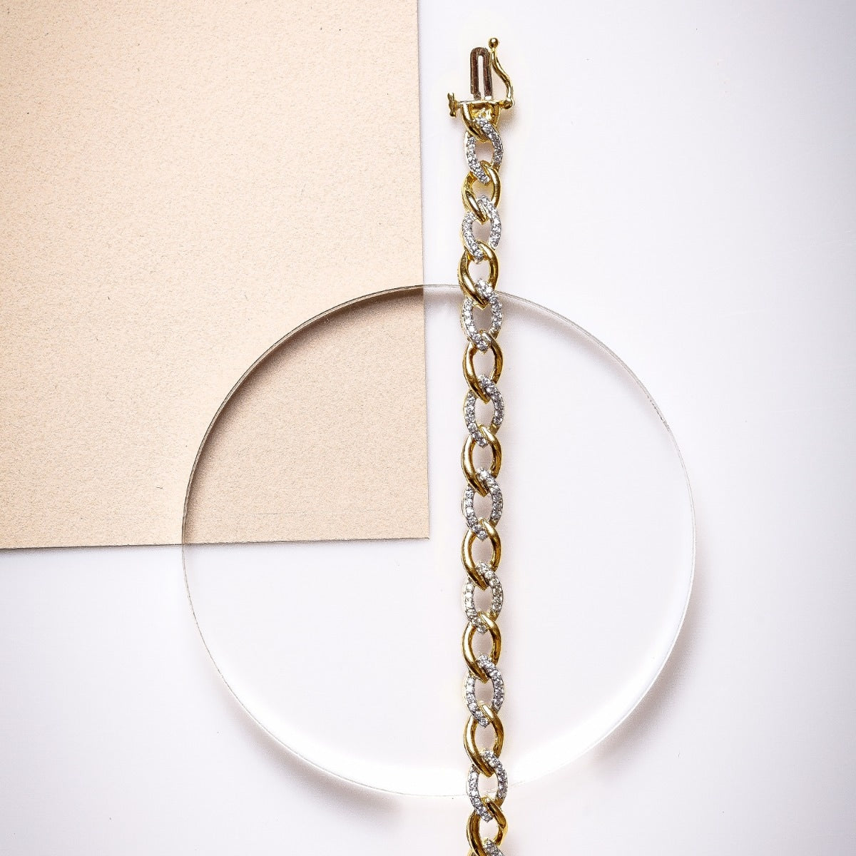 1 ct. tw. Diamond Marquise Link Bracelet in 10K Yellow Gold front view