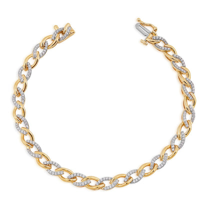 1 ct. tw. Diamond Marquise Link Bracelet in 10K Yellow Gold
