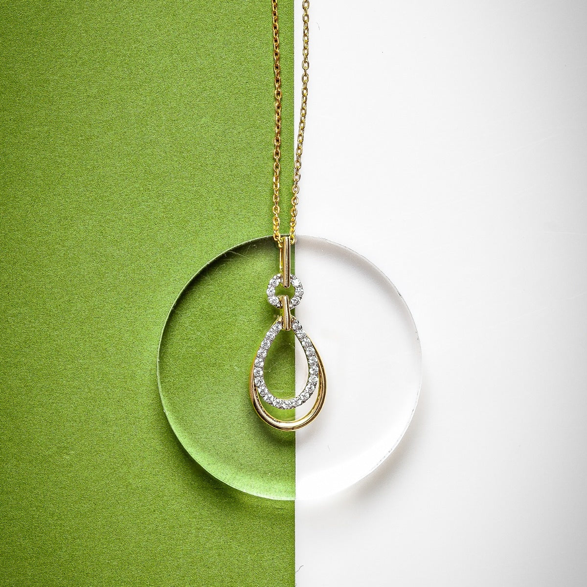 1/5 ct. tw. Diamond Double Pear-Shaped Pendant in 10K Yellow Gold front view