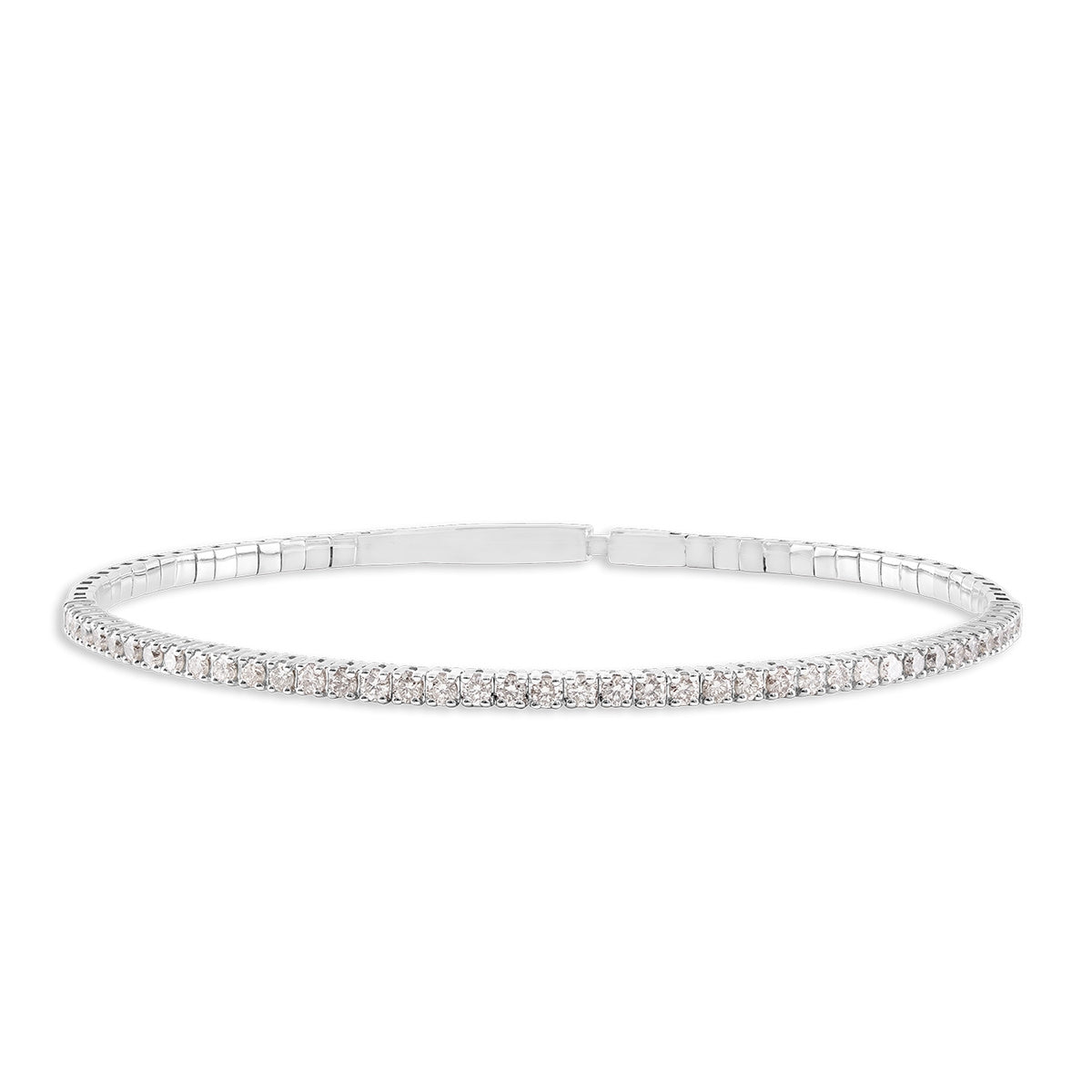 1 ct. tw. Diamond Flexible Bangle Bracelet in 14K White Gold