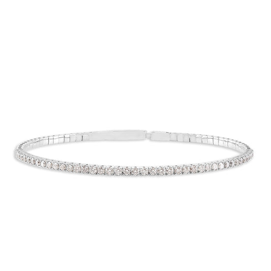 1 ct. tw. Diamond Flexible Bangle Bracelet in 14K White Gold