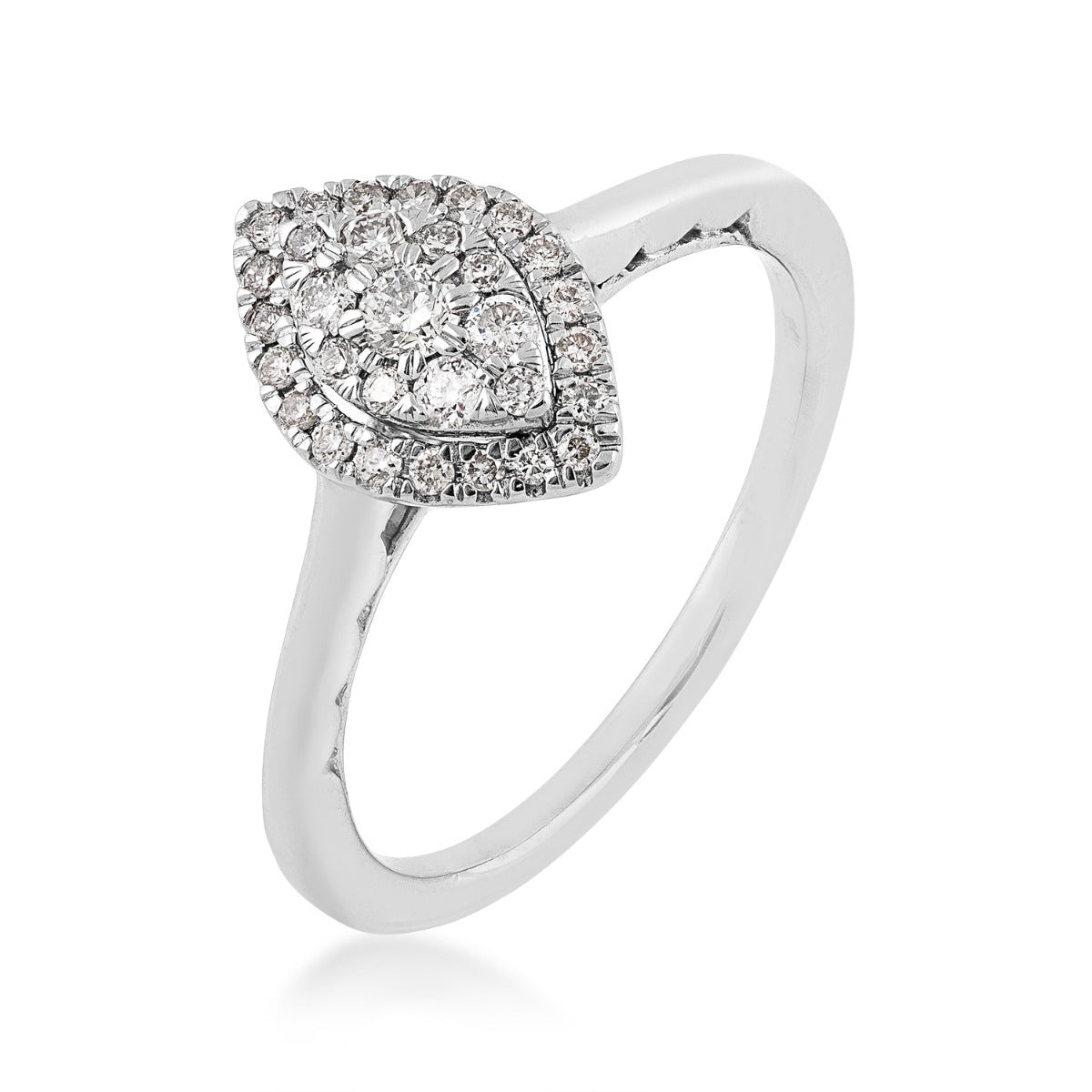 1/3 ct. tw. Diamond Marquise-Shaped Cluster Promise Ring in 10K White Gold front view