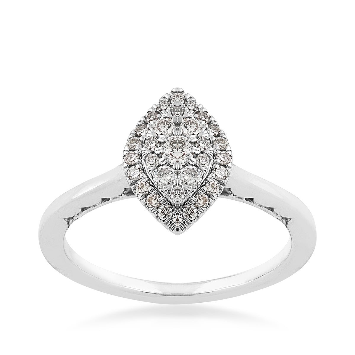 1/3 ct. tw. Diamond Marquise-Shaped Cluster Promise Ring in 10K White Gold