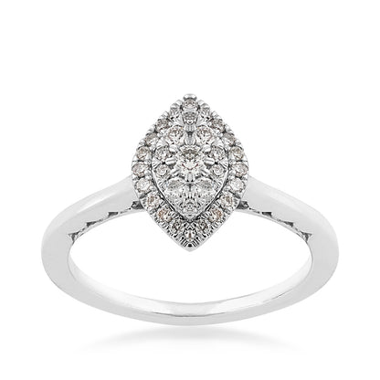1/3 ct. tw. Diamond Marquise-Shaped Cluster Promise Ring in 10K White Gold