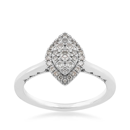 1/3 ct. tw. Diamond Marquise-Shaped Cluster Promise Ring in 10K White Gold