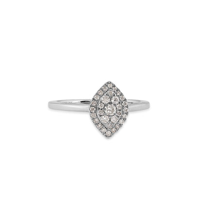 1/3 ct. tw. Diamond Marquise-Shaped Cluster Promise Ring in 10K White Gold close-up detail