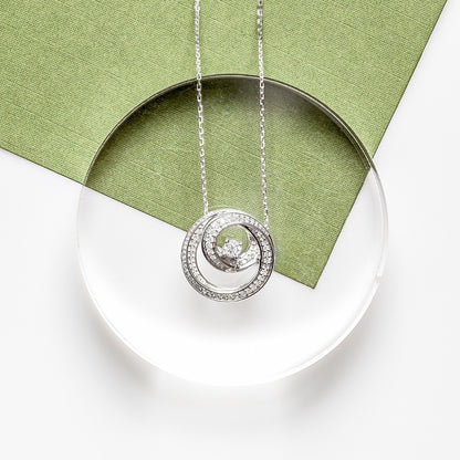 Infinite Love 1/3 ct. tw. Diamond Infinite Circle Pendant in 10K White Gold close-up detail
