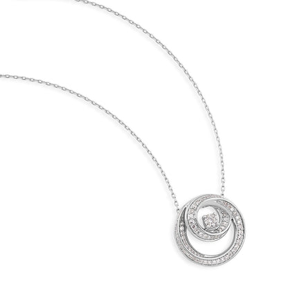 Infinite Love 1/3 ct. tw. Diamond Infinite Circle Pendant in 10K White Gold front view