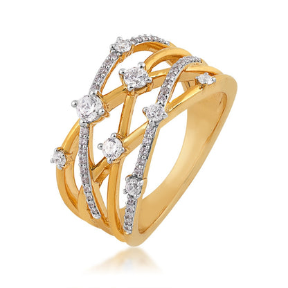 1/2 ct. tw. Diamond Orbit Ring in 10K Yellow Gold front view