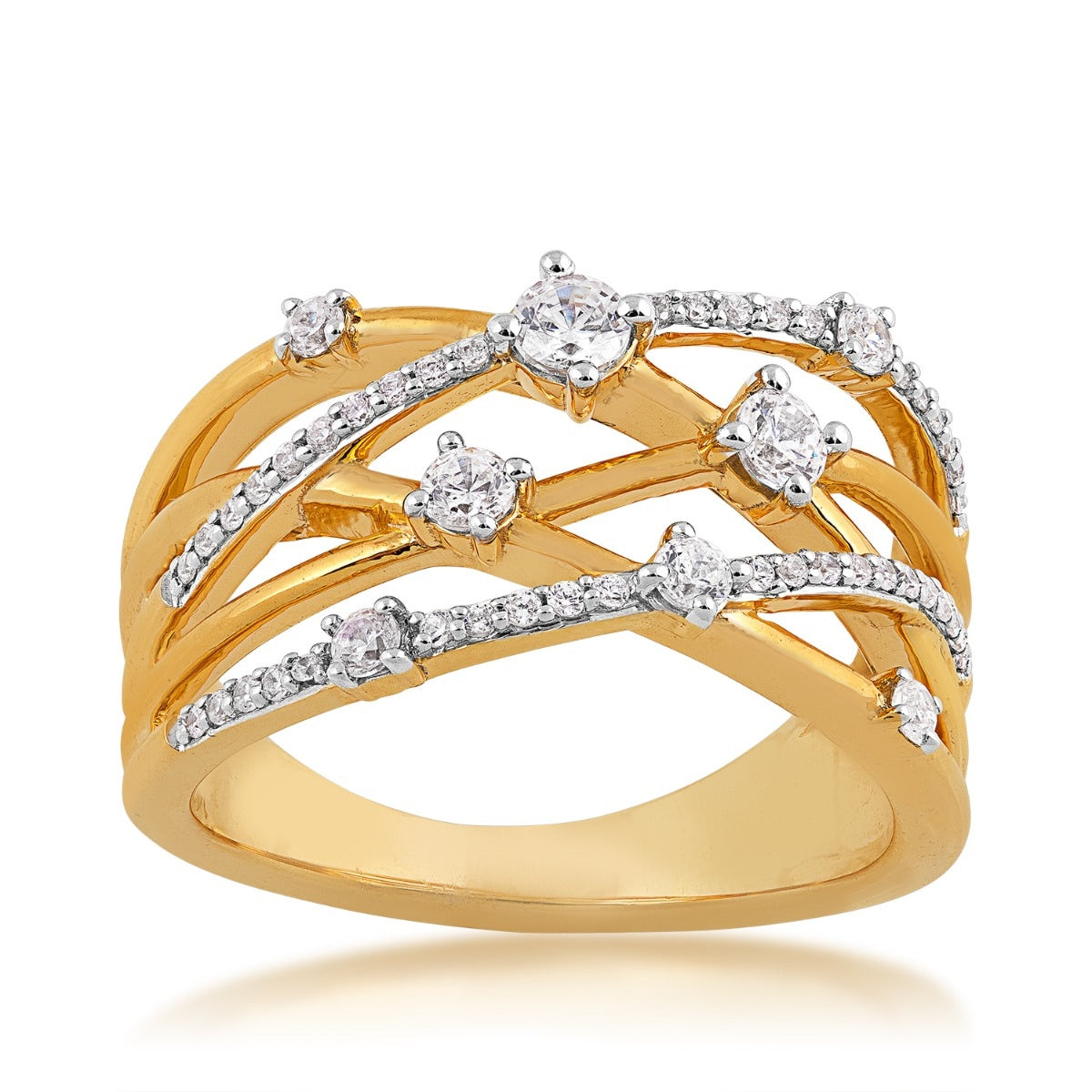 1/2 ct. tw. Diamond Orbit Ring in 10K Yellow Gold