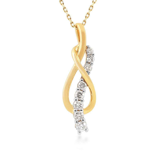 Journey Collection 1/4 ct. tw. Diamond Knot Pendant in 10K Yellow Gold