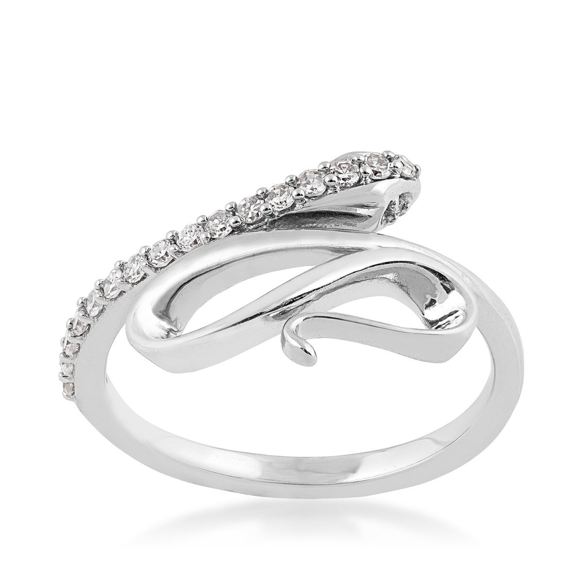1/5 ct. tw. Diamond Snake Ring in 10K White Gold