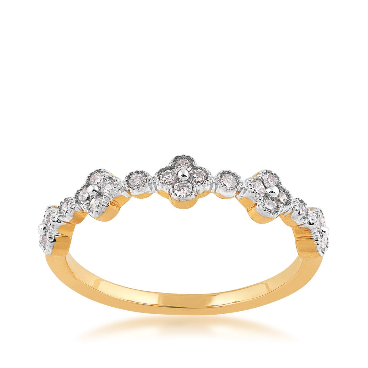 Fairytale Diamonds 1/4 ct. tw. Diamond Quatrefoil Band in 10K Yellow Gold
