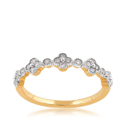 Fairytale Diamonds 1/4 ct. tw. Diamond Quatrefoil Band in 10K Yellow Gold