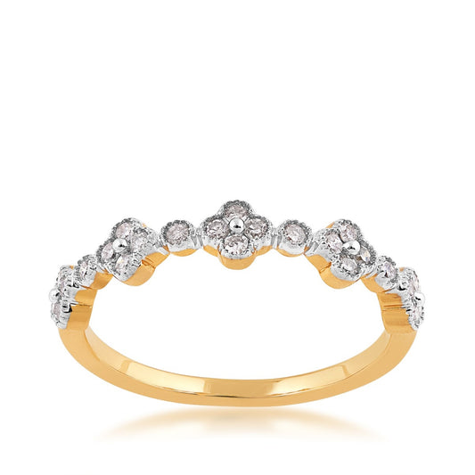 Fairytale Diamonds 1/4 ct. tw. Diamond Quatrefoil Band in 10K Yellow Gold