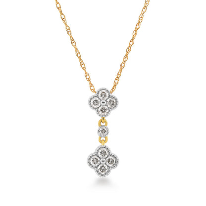 Fairytale Diamonds 1/5 ct. tw. Diamond Quatrefoil Pendant in 10K Yellow Gold
