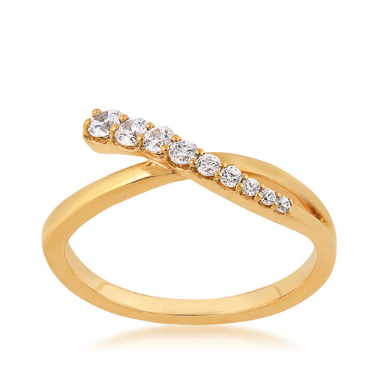 Journey Collection 1/4 ct. tw. Diamond Crossover Ring in 10K Yellow Gold