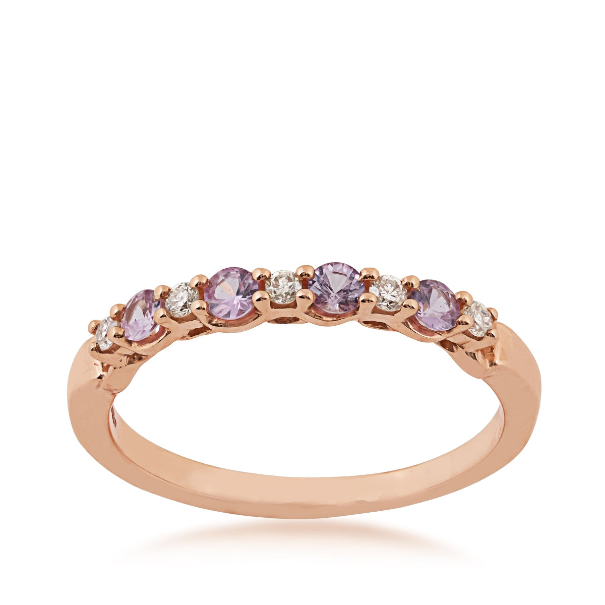 Kallati Pink Sapphire & 1/10 ct. tw. Diamond Ring in 14K Pink Gold