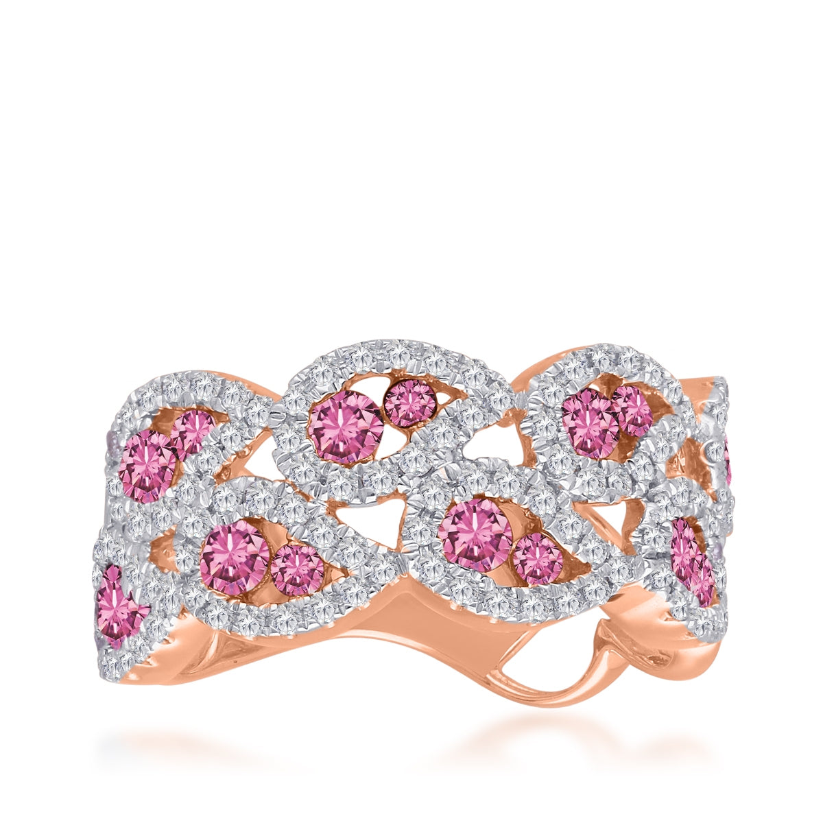 Kallati Pink Sapphire & 1/2 ct. tw. Diamond Fashion Ring in 14K Pink Gold