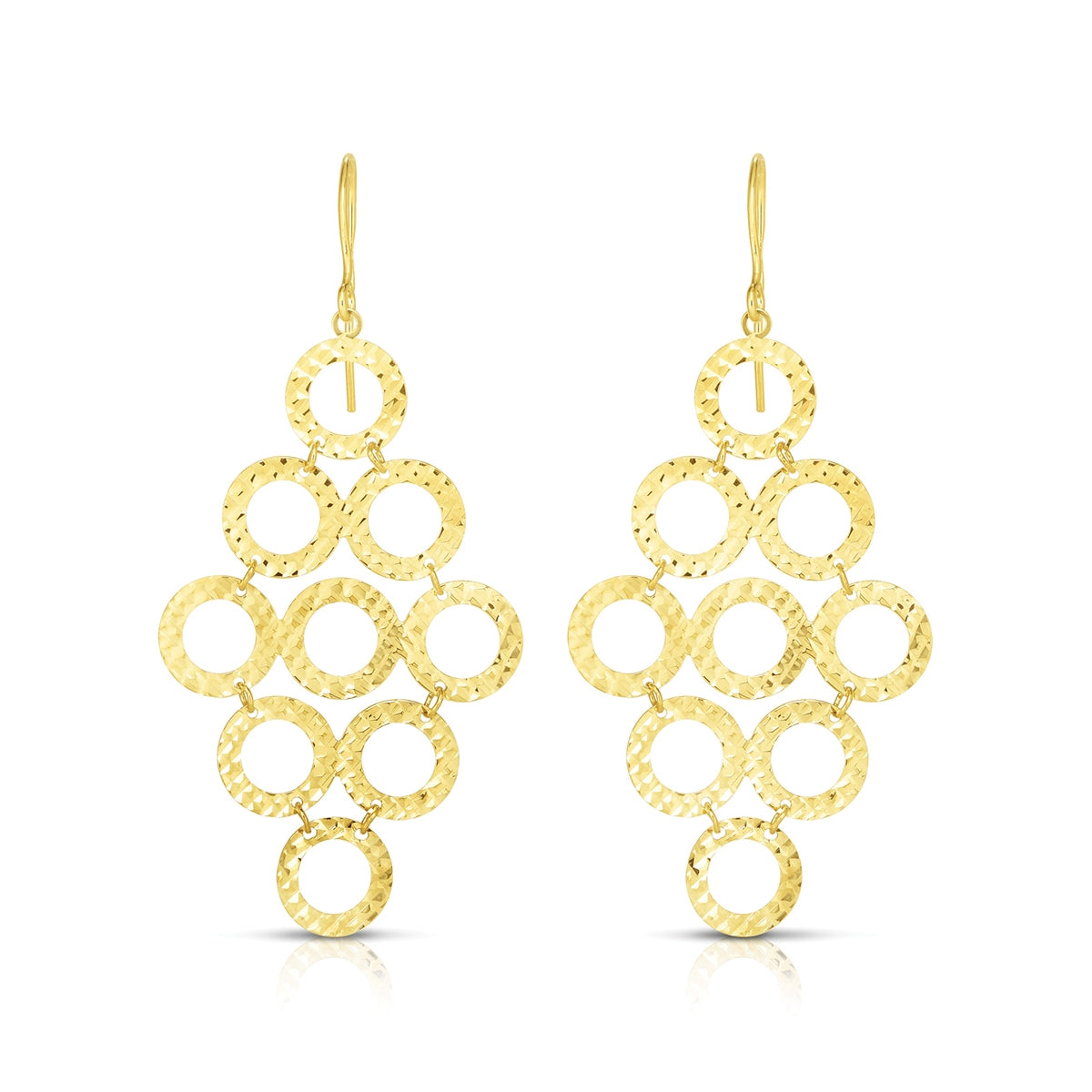Geometric Chandelier Dangle Earrings in 10K Yellow Gold