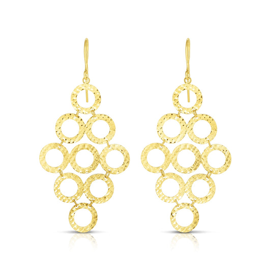 Geometric Chandelier Dangle Earrings in 10K Yellow Gold