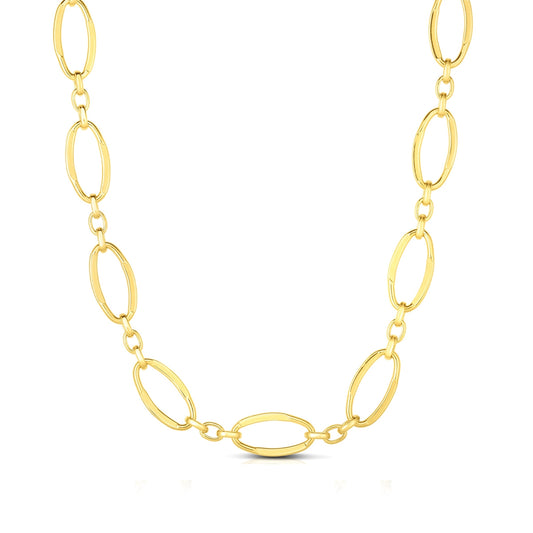 Oval Link Necklace in 10K Yellow Gold