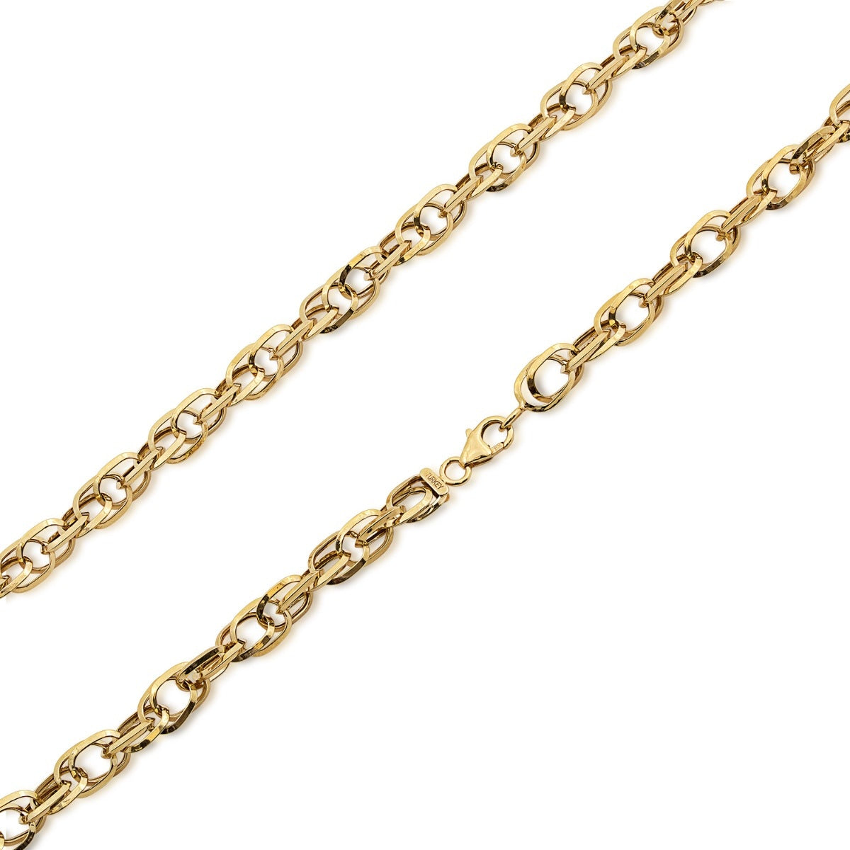 5mm Double Oval Link Necklace in 10K Yellow Gold front view