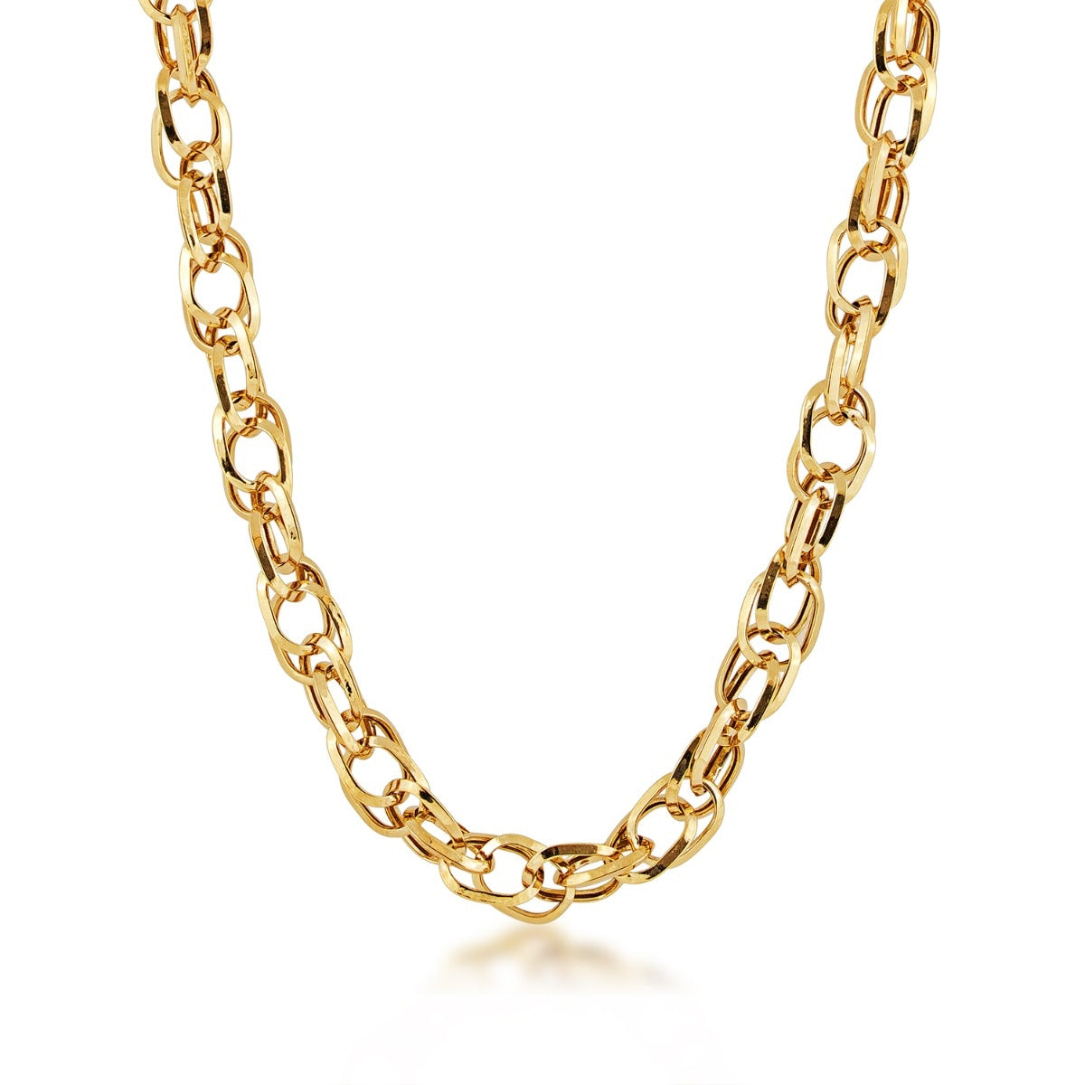 5mm Double Oval Link Necklace in 10K Yellow Gold