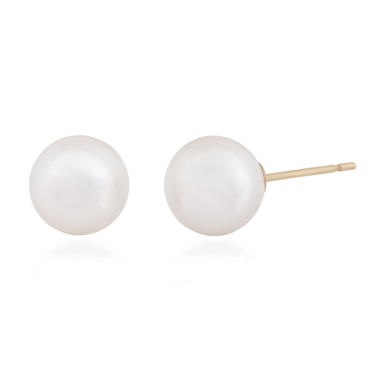 8-8.5mm Cultured Akoya Pearl Stud Earrings in 14K Yellow Gold