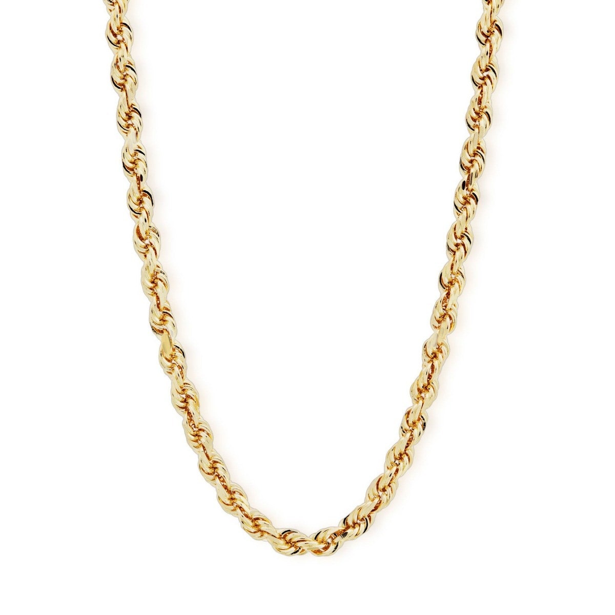 22-inch 3.1mm Solid Diamond Cut Rope Chain in 10K Yellow Gold