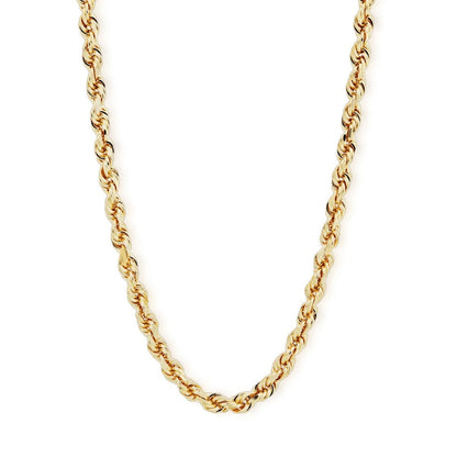 22-inch 3.1mm Solid Diamond Cut Rope Chain in 10K Yellow Gold