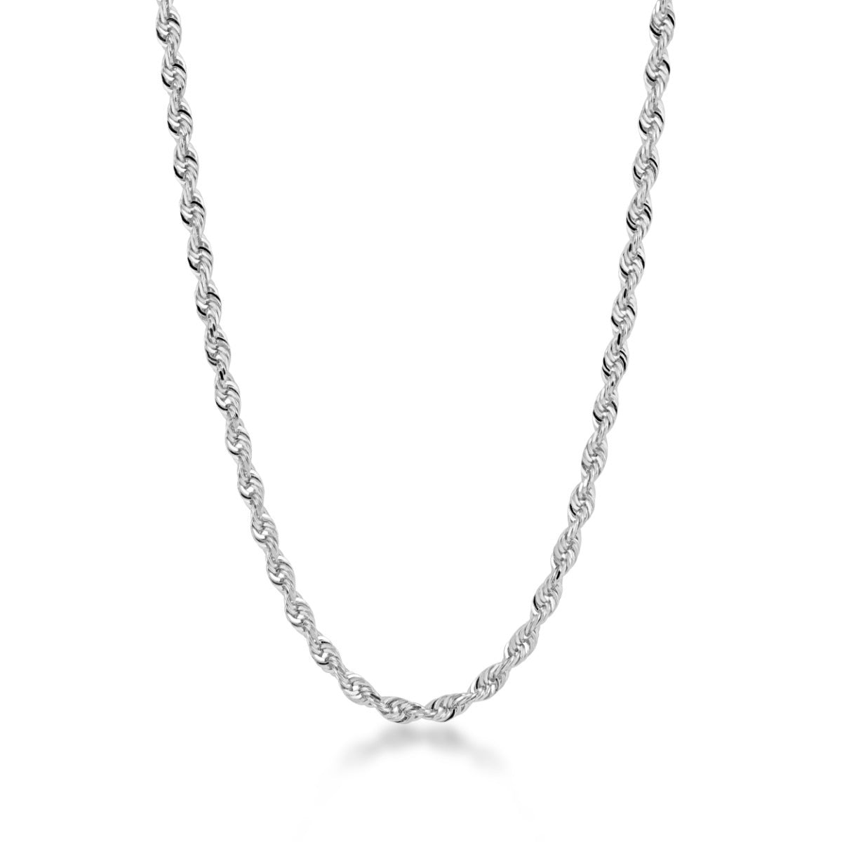 3.1mm 20-inch Diamond Cut Rope Chain in 14K White Gold