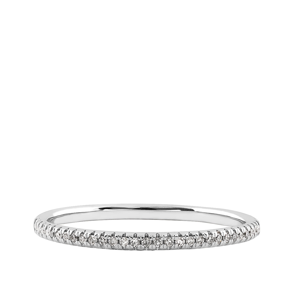 Perfect Match Diamond Stackable Anniversary Ring in 10K White Gold close-up detail