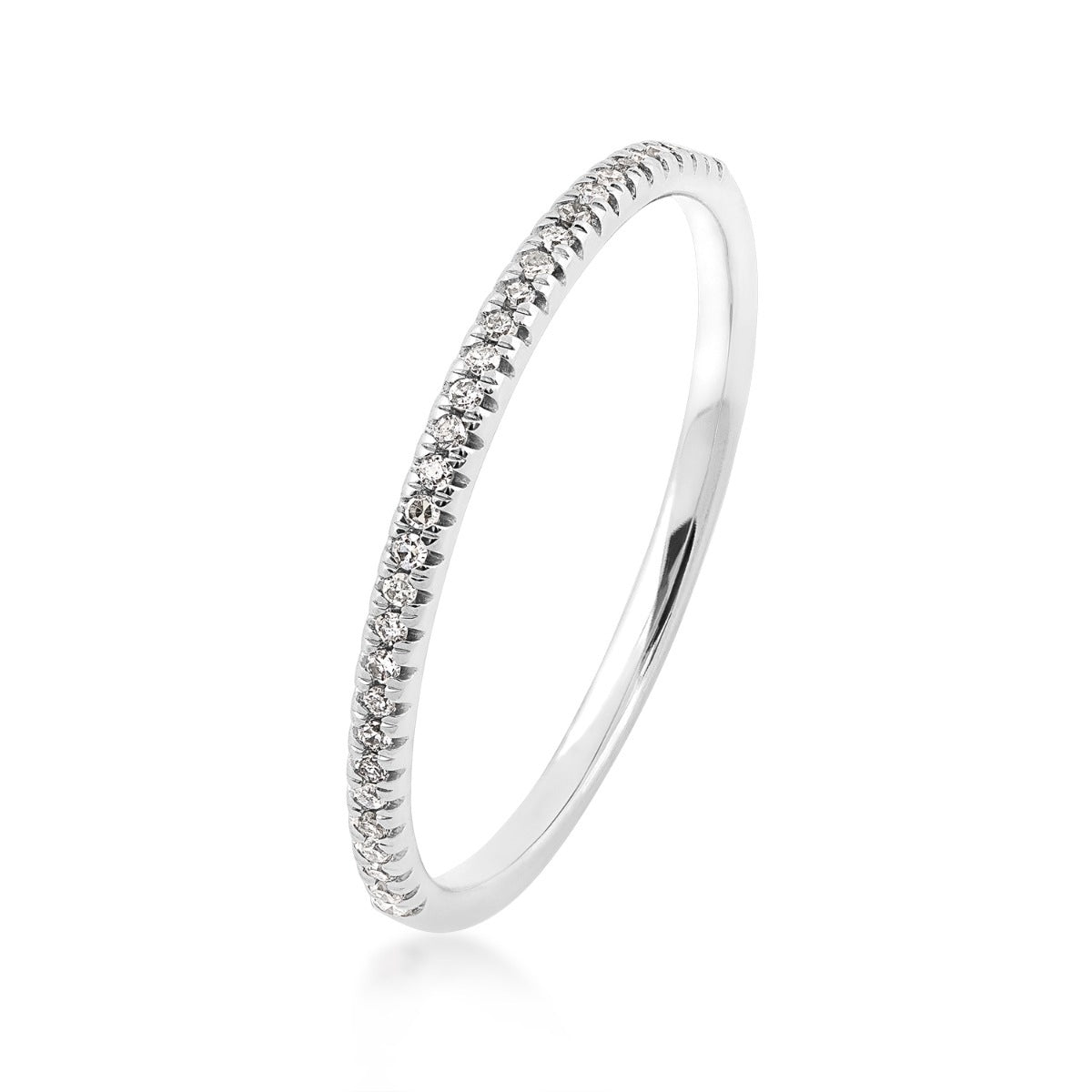 Perfect Match Diamond Stackable Anniversary Ring in 10K White Gold front view