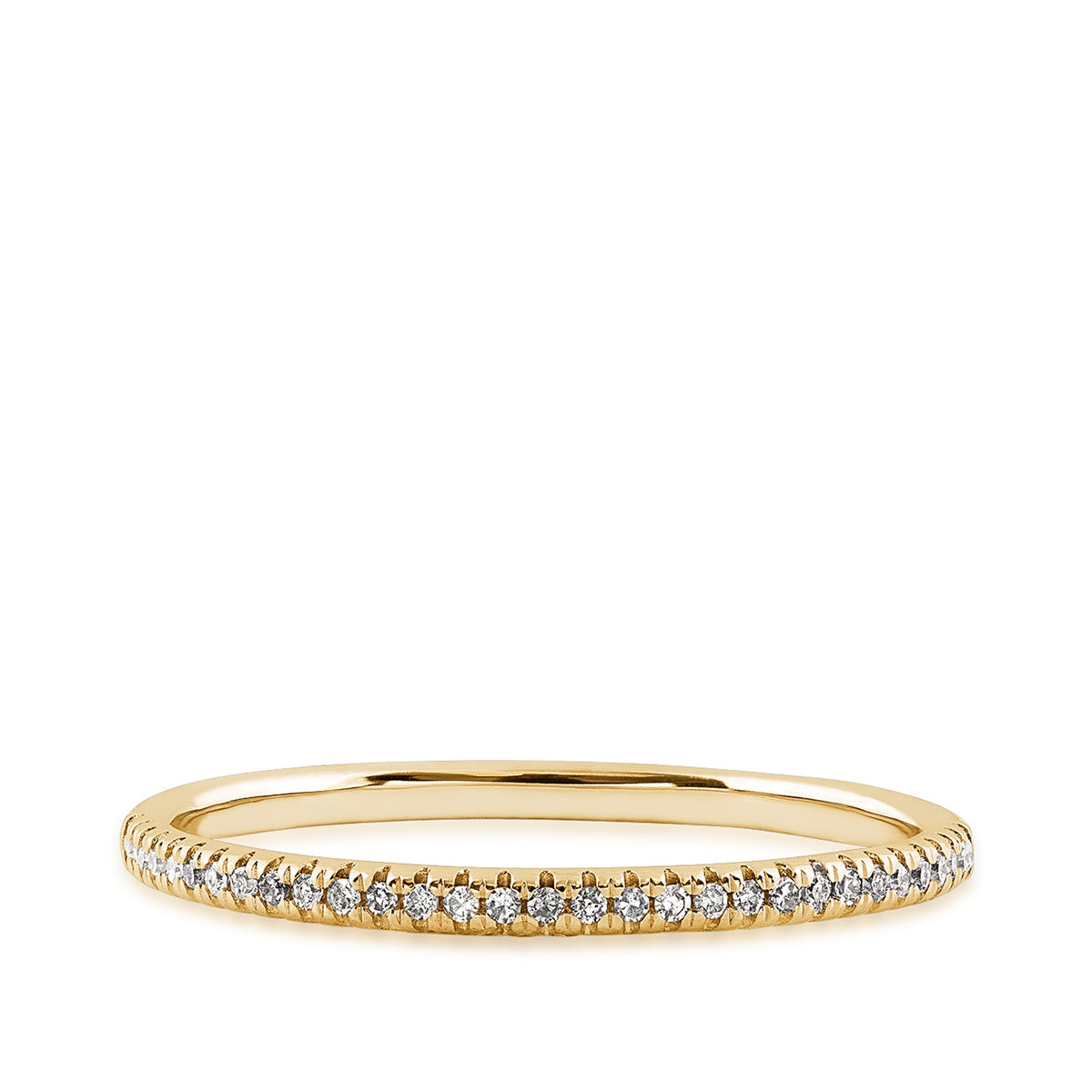 Perfect Match Diamond Stackable Anniversary Ring in 10K Yellow Gold close-up detail