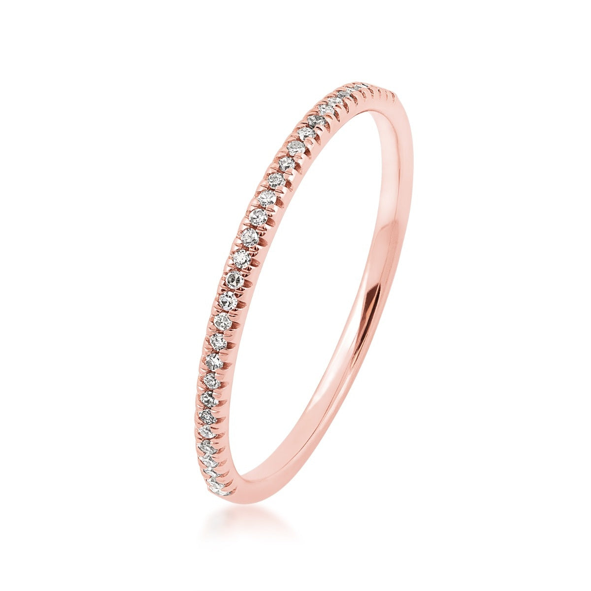 Perfect Match Diamond Stackable Anniversary Ring in 10K Pink Gold front view