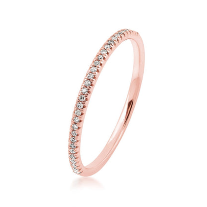 Perfect Match Diamond Stackable Anniversary Ring in 10K Pink Gold front view