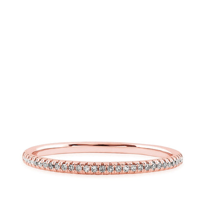 Perfect Match Diamond Stackable Anniversary Ring in 10K Pink Gold close-up detail