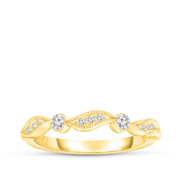 GOLD TAG Perfect Match 1/6 ct. tw. Diamond Milgrain Stackable Anniversary Ring in 10K Yellow Gold