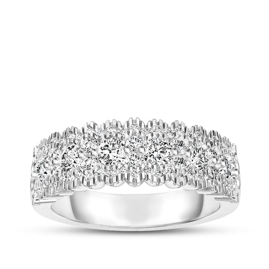 1 ct. tw. Diamond Multirow Anniversary Ring in 10K White Gold