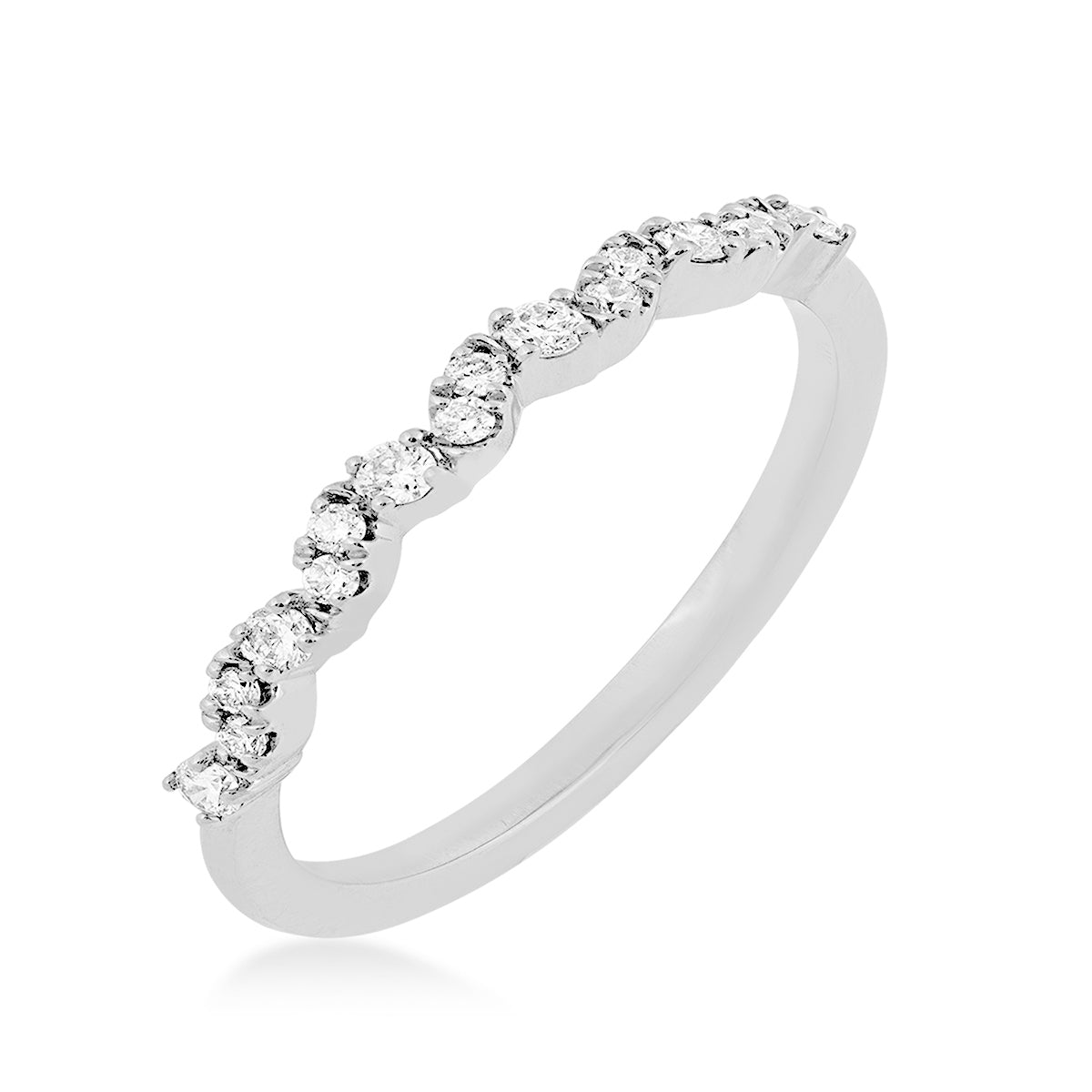 Perfect Match 1/6 ct. tw. Diamond Stackable Anniversary Ring in 14K White Gold front view