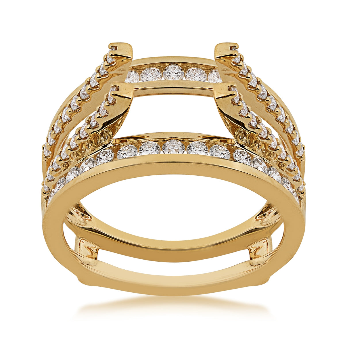 1 ct. tw. Diamond Open Channel Set & Prong Set Wedding Ring Enhancer in 14K Yellow Gold