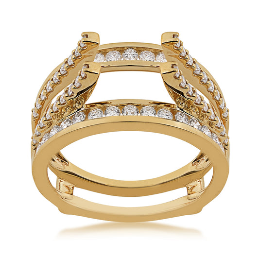 1 ct. tw. Diamond Open Channel Set & Prong Set Wedding Ring Enhancer in 14K Yellow Gold