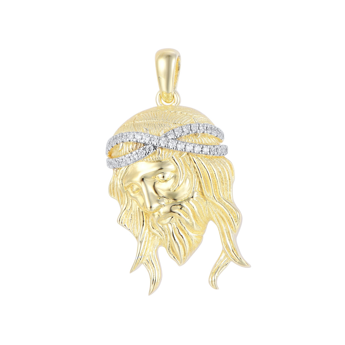 1/6 ct. tw. Diamond Jesus Pendant in 10K Yellow Gold