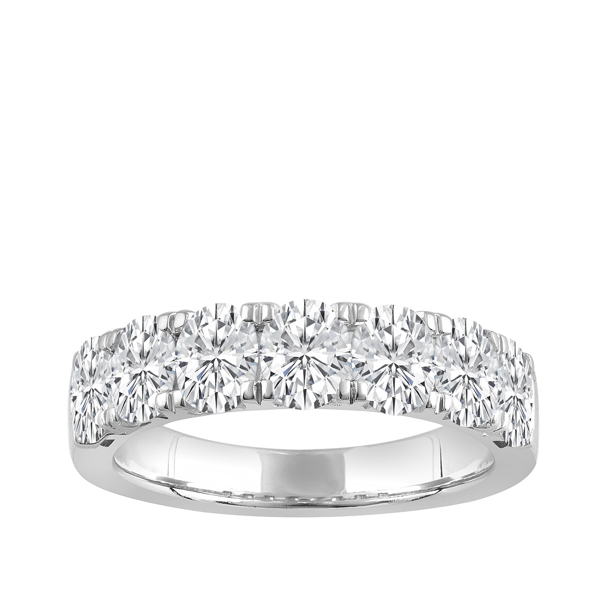 Adamante 2-1/10 ct. tw. Lab-Grown 7-Stone Oval Anniversary Band in 14K White Gold
