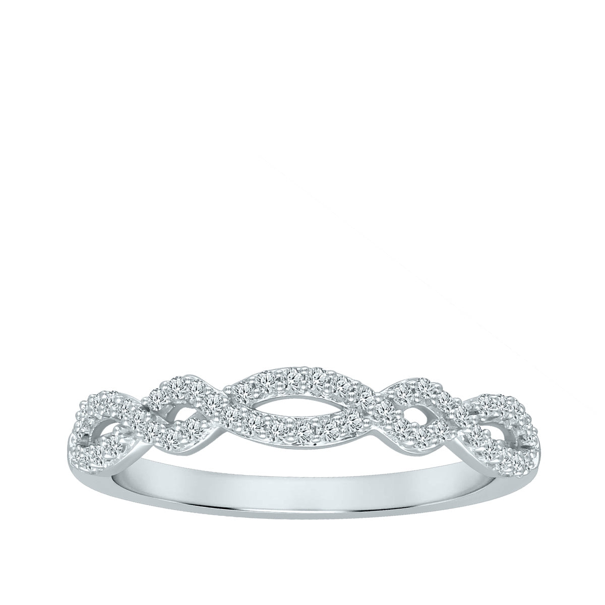 Perfect Match 1/5 ct. tw. Diamond Twist Stackable Ring in 10K White Gold