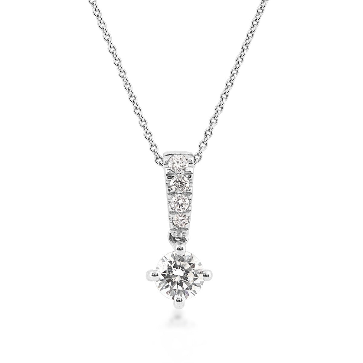 Adamante 5/8 ct. tw. Lab-Grown Round Diamond Pendant in 14K White Gold